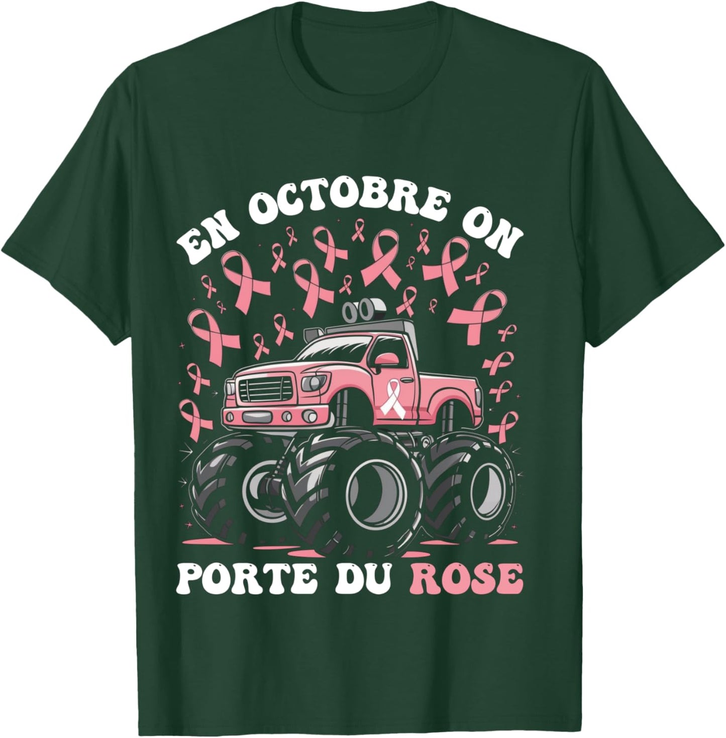 In October We Wear Pink Breast Cancer October Pink , Black, S T-Shirt - T-Shirt | Forest