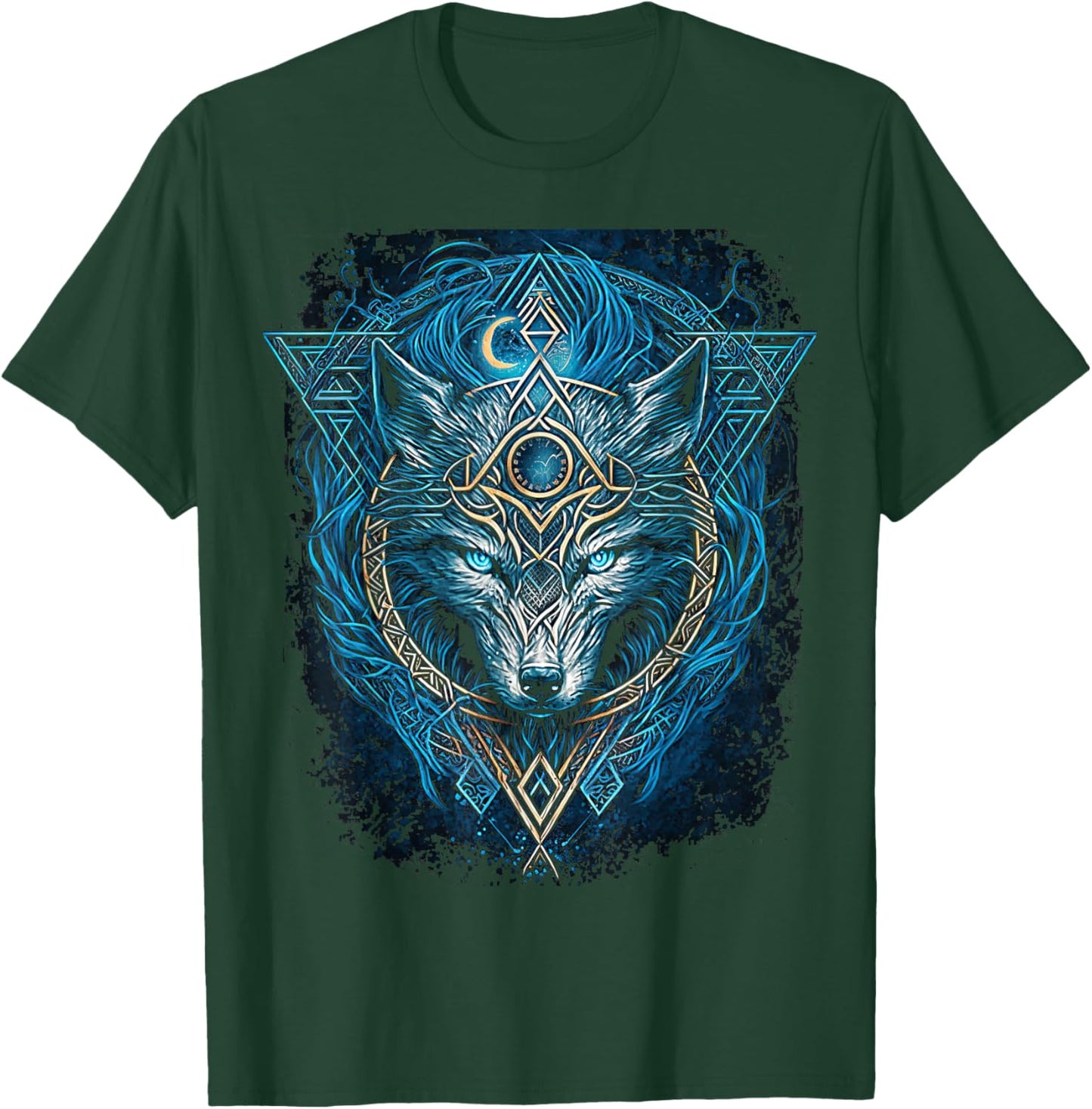 Odins Wolf Viking Norse Runes Nordmann Mythology T-Shirt - T-Shirt | Forest