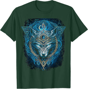Odins Wolf Viking Norse Runes Nordmann Mythology T-Shirt - T-Shirt | Forest