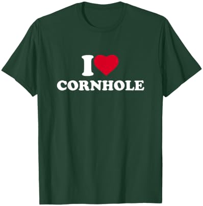 I Love Heart Cornhole Lover Player Corn Hole T-Shirt - T-Shirt | Forest