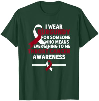 Throat Cancer Awareness I Wear Burgundy Throat Cancer T-Shirt - T-Shirt | Forest