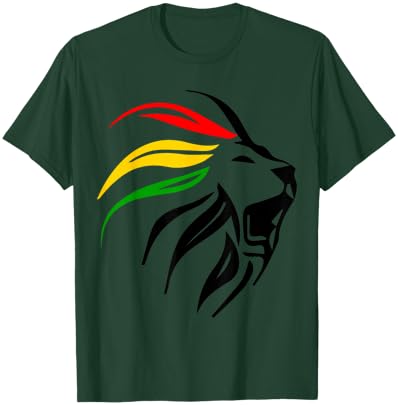 Lion Of Judah, Reggae Lion, Red Gold And Green Lion, Jah T-Shirt - T-Shirt | Forest
