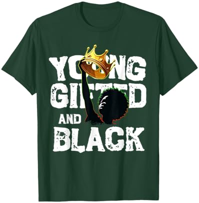 Young Gifted And Black History Month Kids Crown Young King T-Shirt - T-Shirt | Forest