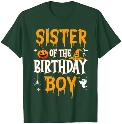 Sister of the Birthday Boy Halloween 1st Birthday Boy T-Shirt - T-Shirt | Forest