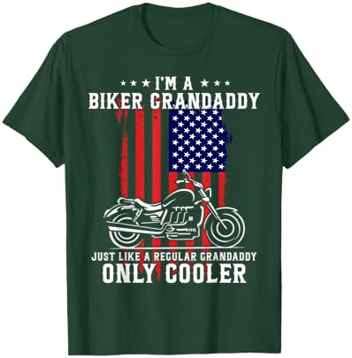 American Flag I'm A Biker Grandaddy Like A Normal Grandpa T-Shirt - T-Shirt | Forest