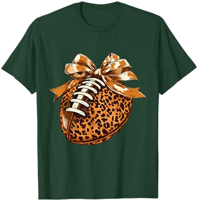 Cute Football Coquette Bow Cute Football Mom T-Shirt - T-Shirt | Forest