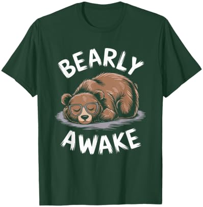 Bear Pajama Bearly Awake Sleep T-Shirt - T-Shirt | Forest