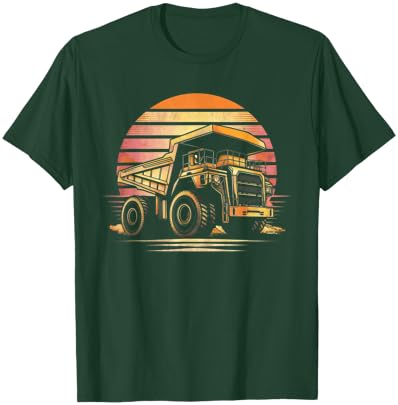 Retro Mining Truck - Mining Truck Driver Mechanic Engineer T-Shirt - T-Shirt | Forest
