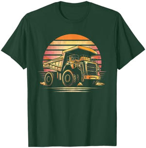 Retro Mining Truck - Mining Truck Driver Mechanic Engineer T-Shirt - T-Shirt | Forest