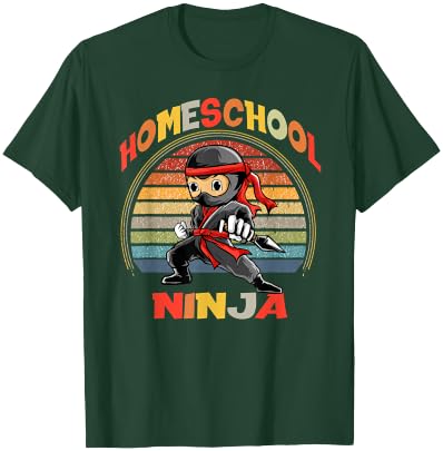 XMP Homeschool Apparel Little Homeschool Ninja - Men's Black Cotton Polyester Short Sleeve - Small T-Shirt - T-Shirt | Forest