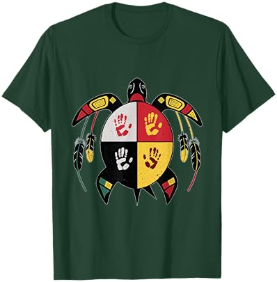 Medicine Wheel Indigenous Native American turtle MMIW T-Shirt - T-Shirt | Forest