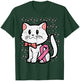 Pink Ribbon Cat Breast Cancer Awareness Women Girls Kids T-Shirt - T-Shirt | Forest