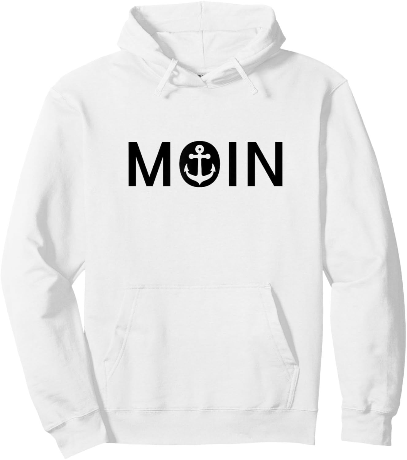 Moin, little anchor, good morning, North Germany, Hamburg Hoodie - Hoodie | White
