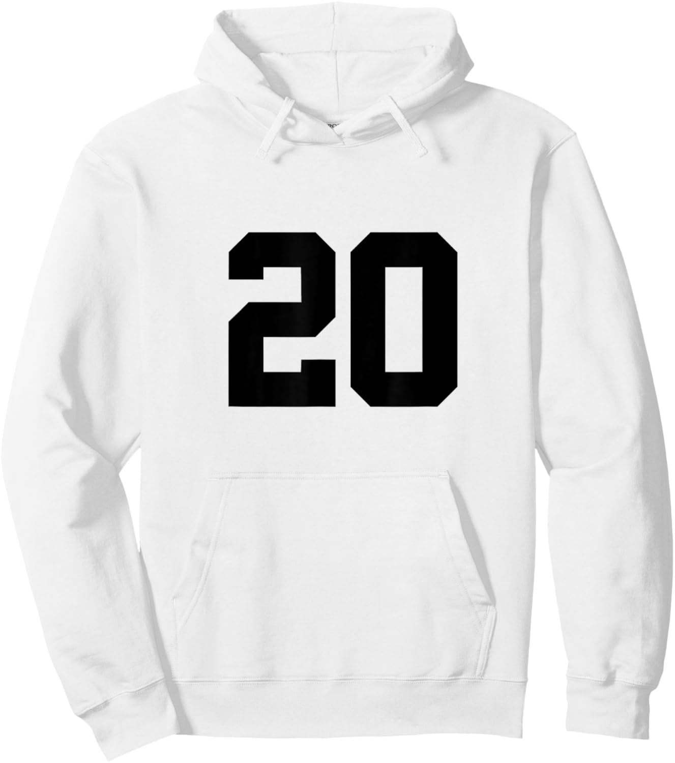Number 20 (on Front & Back) Sports Team Jersey Number Hoodie - Hoodie | White
