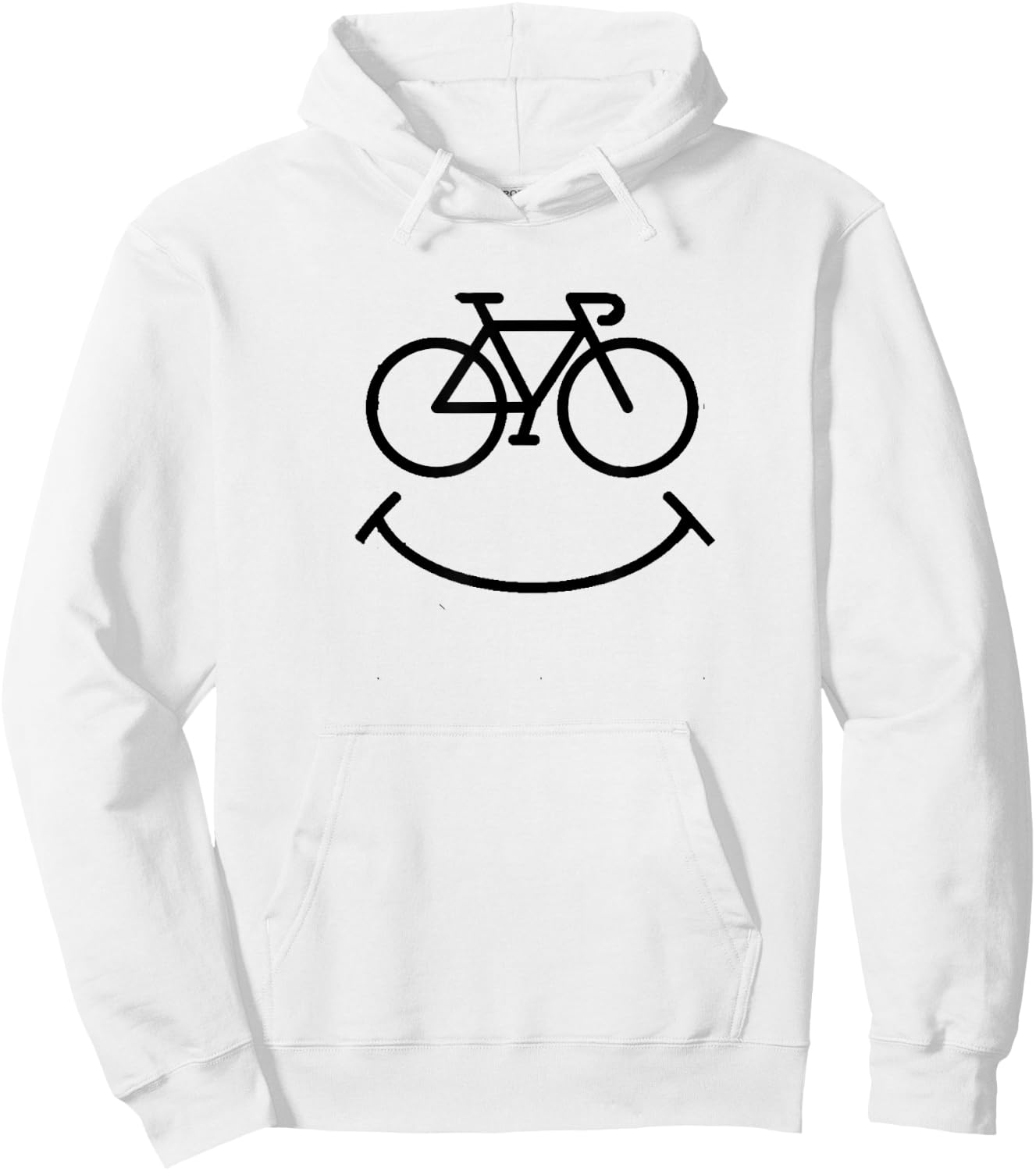 Funny Bicycle Smile for Cycling Fans Road Bike Hoodie - Hoodie | White
