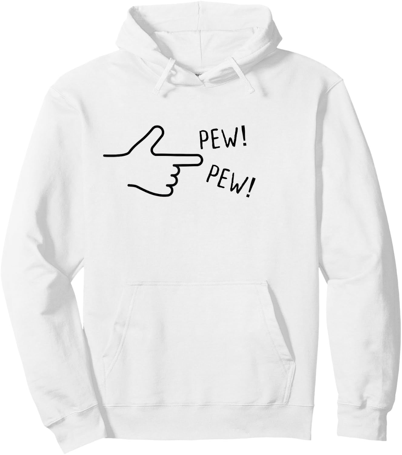 finger gun pew pew I Funny Hoodie - Hoodie | White