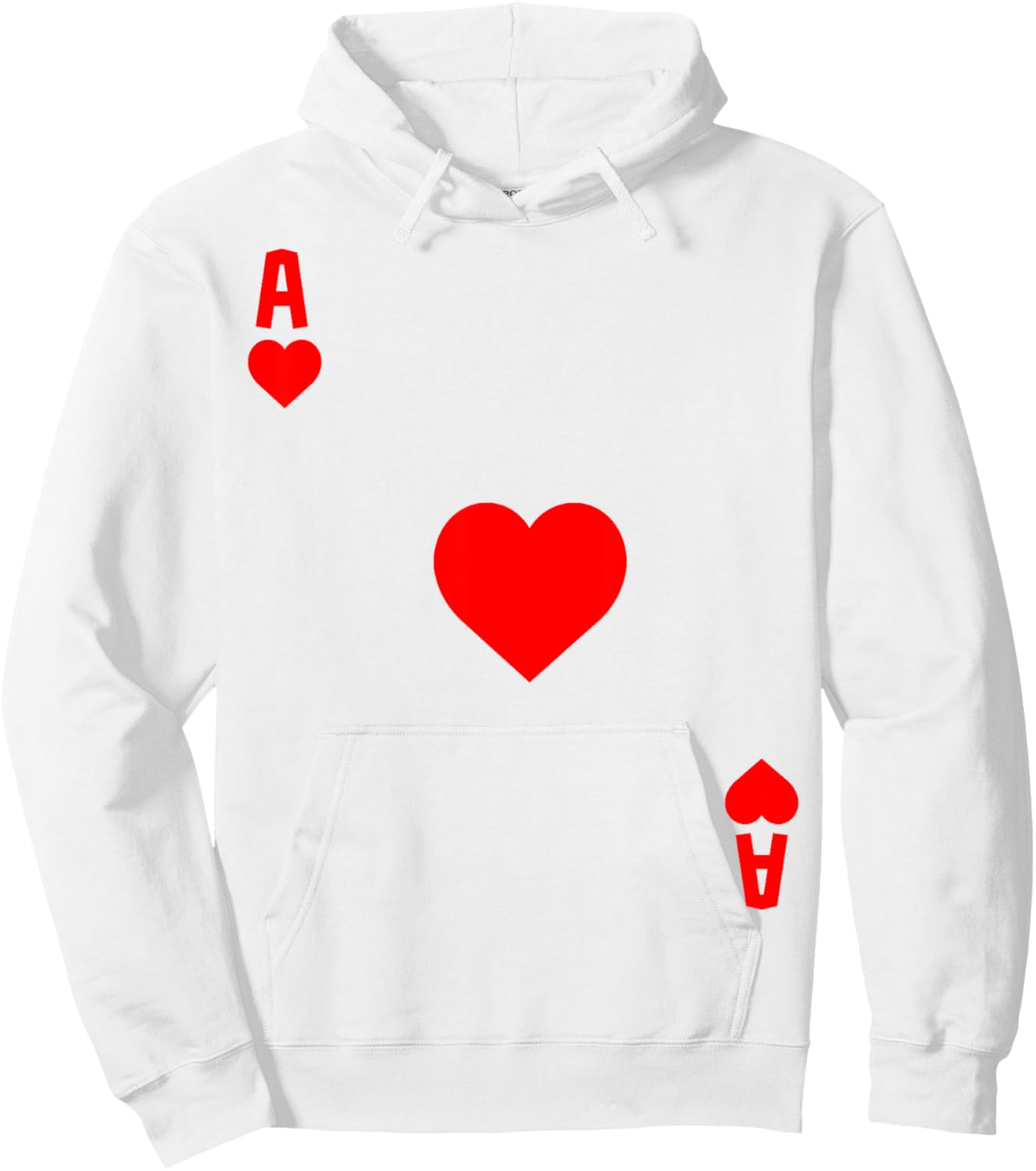 Ace of Hearts Cards Deck Halloween Costume Hoodie - Hoodie | White