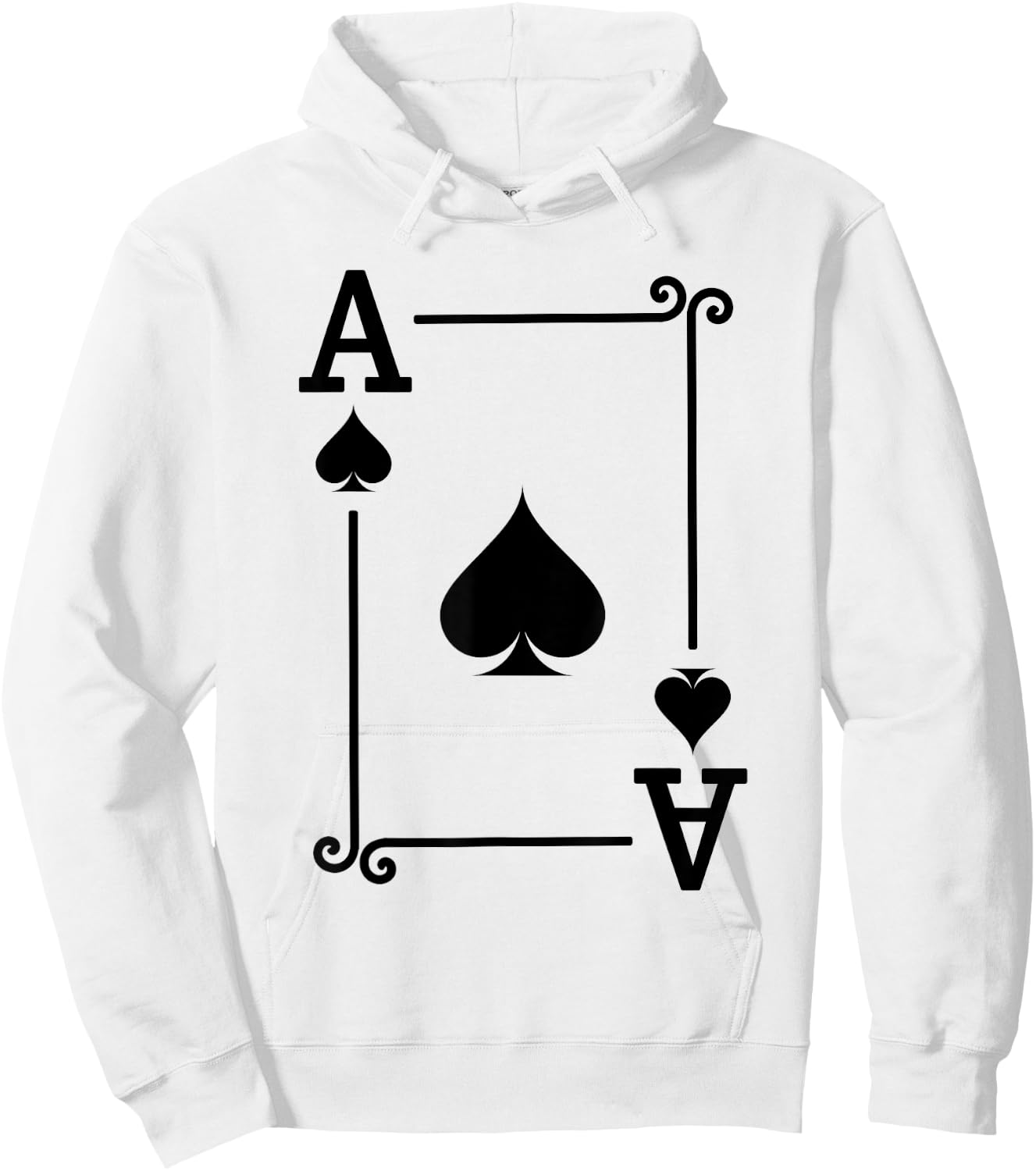 Playing Cards Costume - Ace Spades Card - Ace Card Hoodie - Hoodie | White