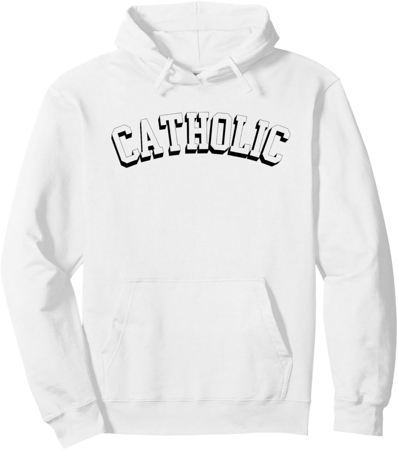 Catholic Christian Collegiate Font Graphic Christian Hoodie - Hoodie | White