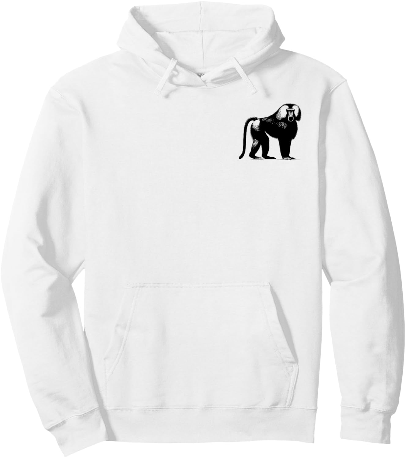 Baboon Dad Mom Lover - Monochromatic Baboon Hoodie - Hoodie | White