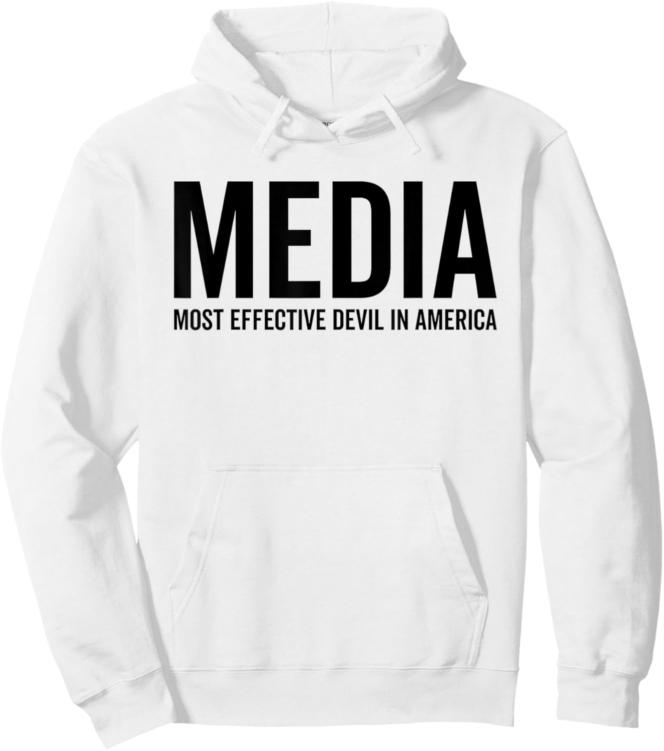 MEDIA Most Effective Devil In America Funny Cool USA Sarcasm Hoodie - Hoodie | White