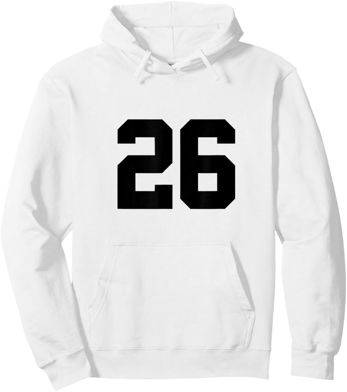 Number 26 (on Front / Back) Sports Team Jersey Number Hoodie - Hoodie | White