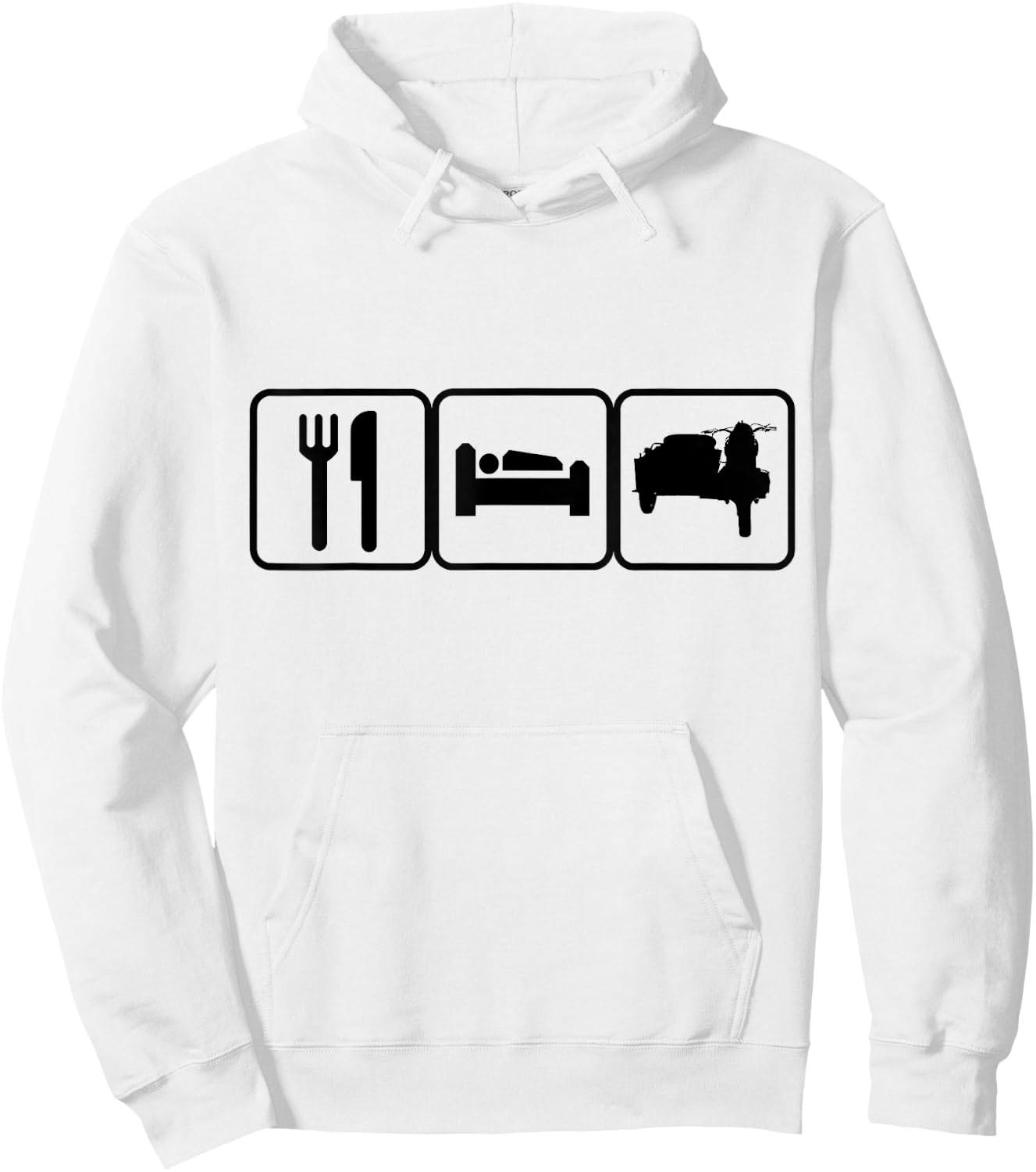 Eat. Sleep. Ride Ural. Repeat. Russian motorbike Hoodie - Hoodie | White