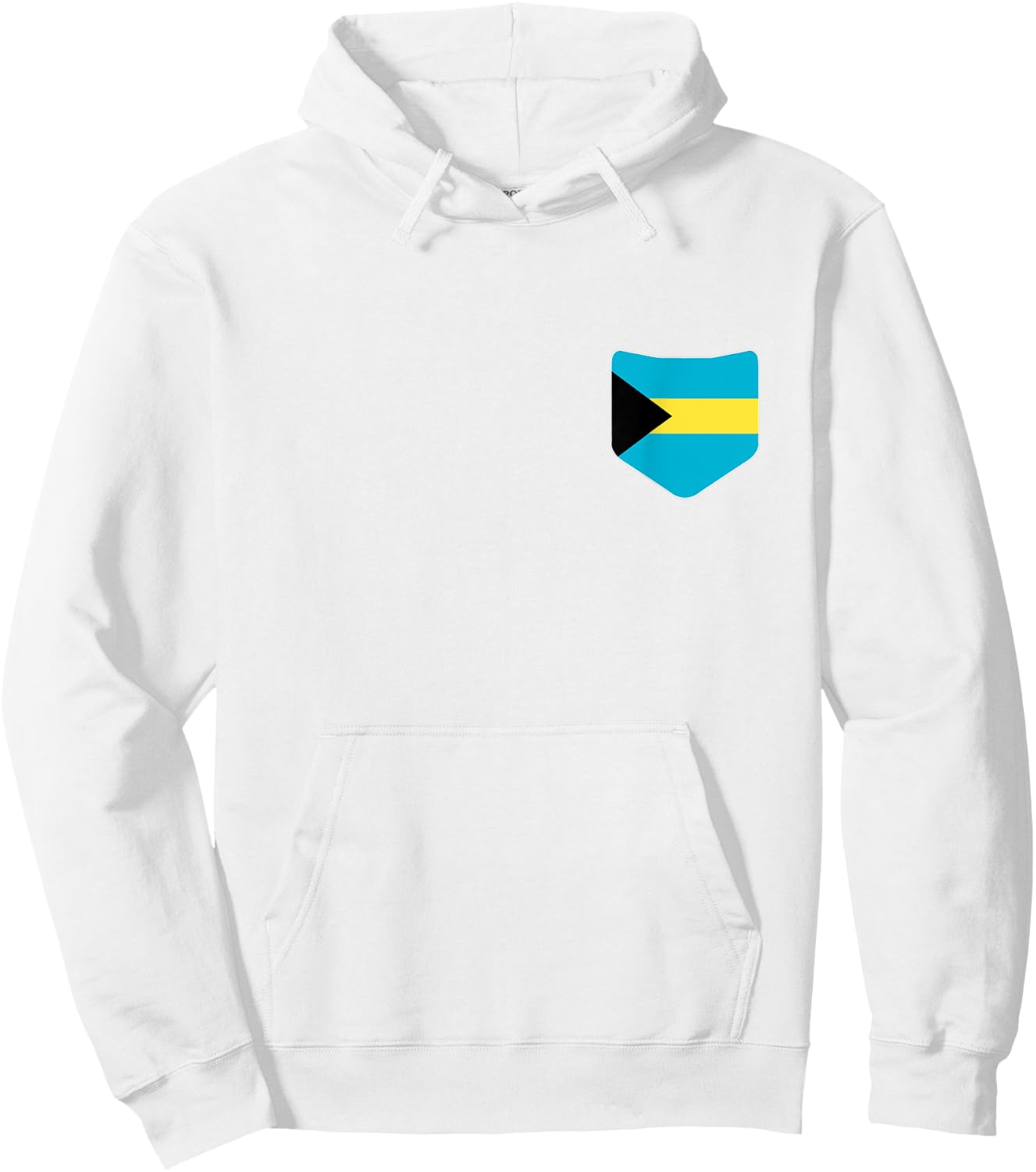The Bahamas Flag with Printed Bahamian Flag Pocket Hoodie - Hoodie | White