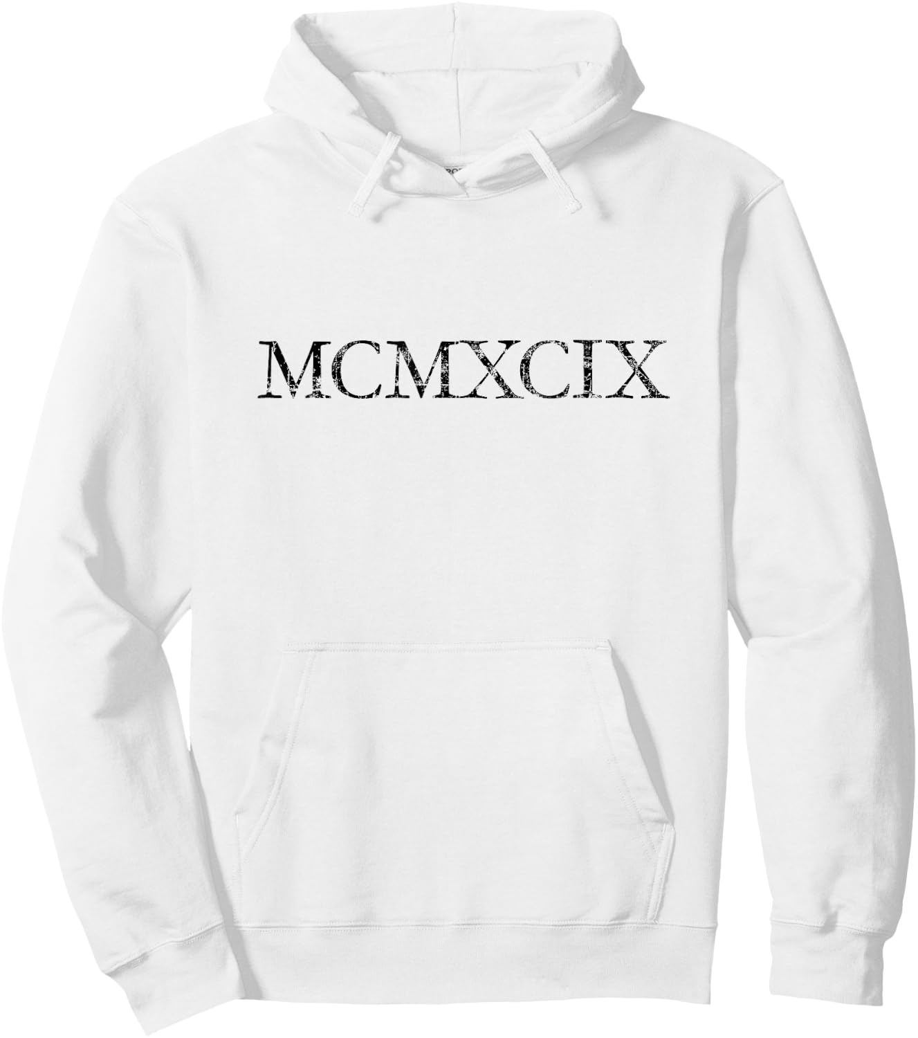 MCMXCIX Vintage 1999 (Antique Black) Birthday Gift Hoodie - Hoodie | White