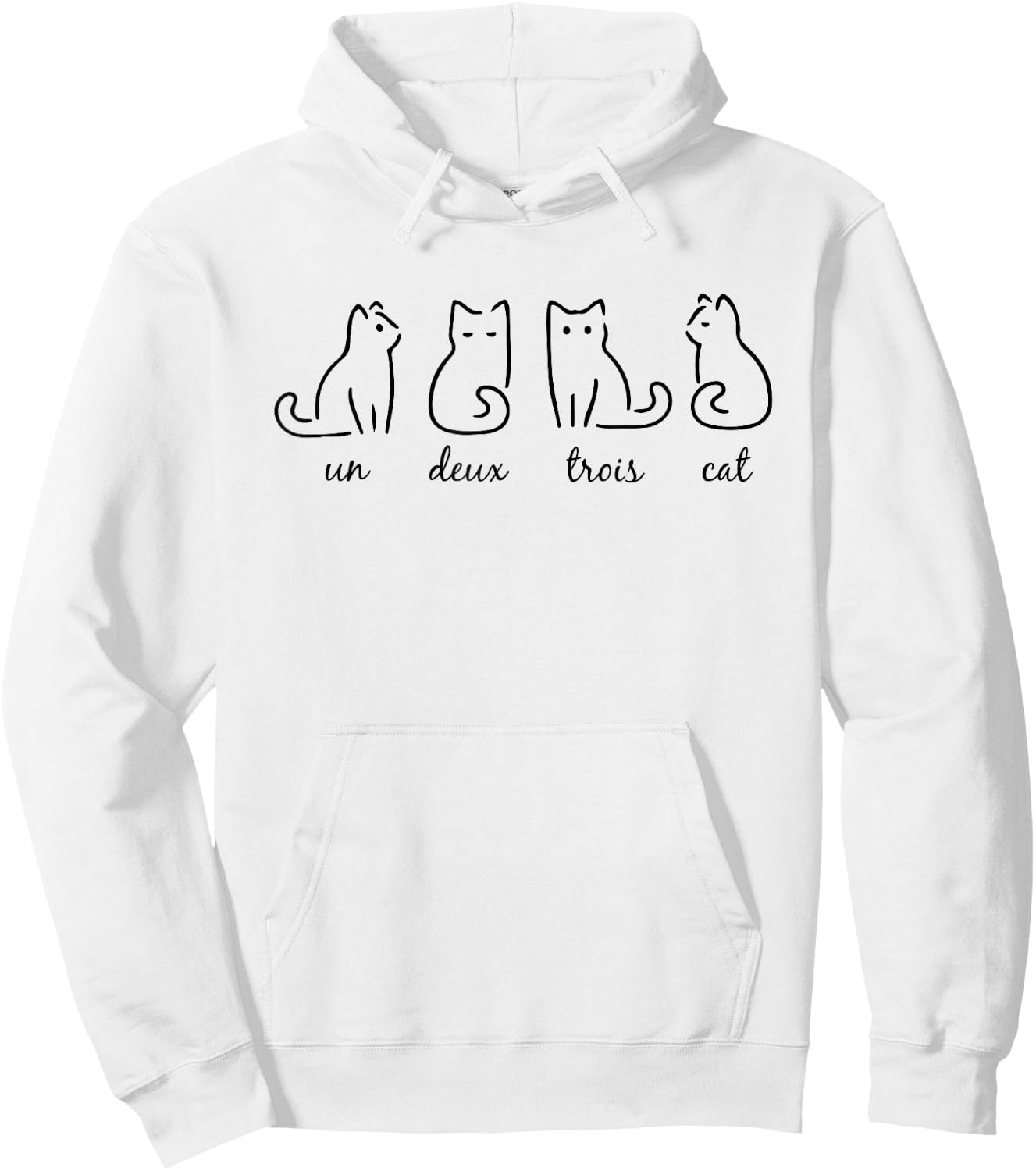 Un Deux Trois Cat Cute Kitten Funny French Cat lover Women Girls Kids Hoodie - Hoodie | White