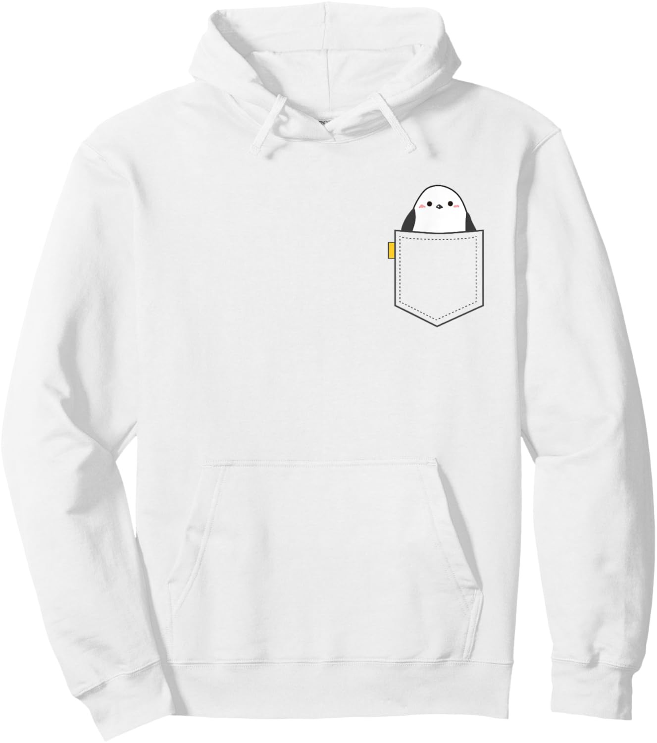 Shimaenaga Bird Wild Bird Hokkaido Snow Fairy Illustration One Point Pocket Design Cute Hoodie - Hoodie | White