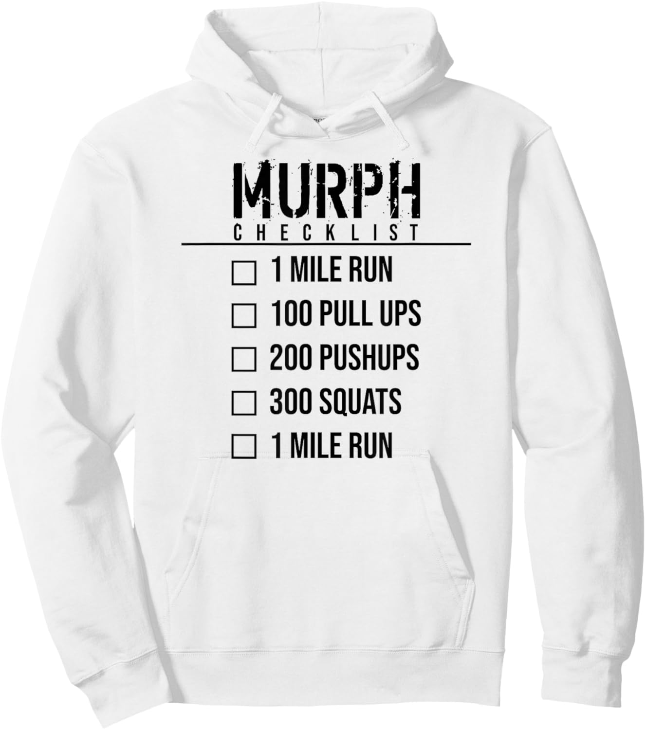 Murph Memorial Day Workout WOD Funny Military Cute Checklist Hoodie - Hoodie | White