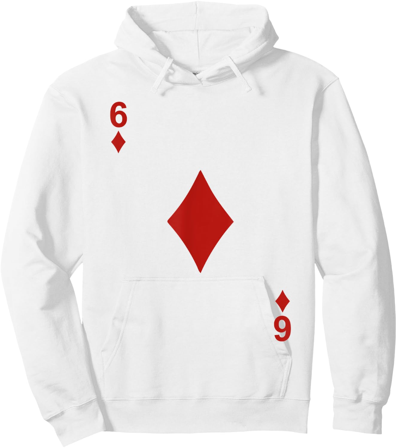 Six of Diamonds 6 Blackjack Playing Cards Hoodie - Hoodie | White
