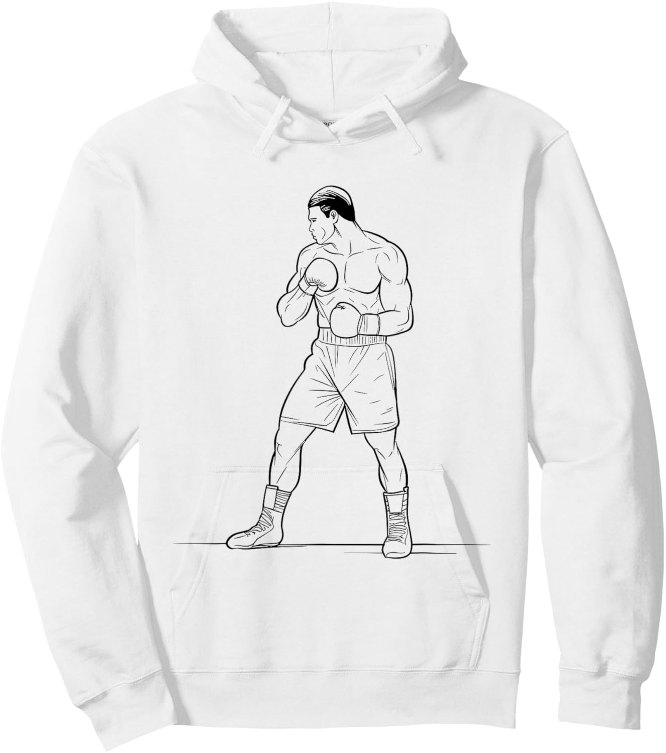 Boxer Drawing Pugilism Knockout Hoodie - Hoodie | White