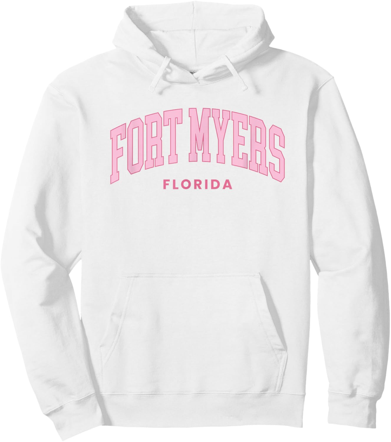 Fort Myers Florida Retro Preppy Throwback Girls Pink Hoodie - Hoodie | White