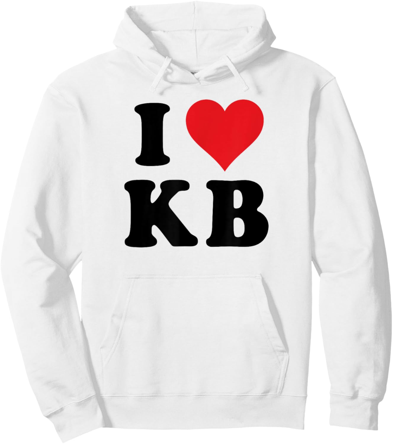 I Heart KB Initials I Love K.B. First And Last Name K B Hoodie - Hoodie | White