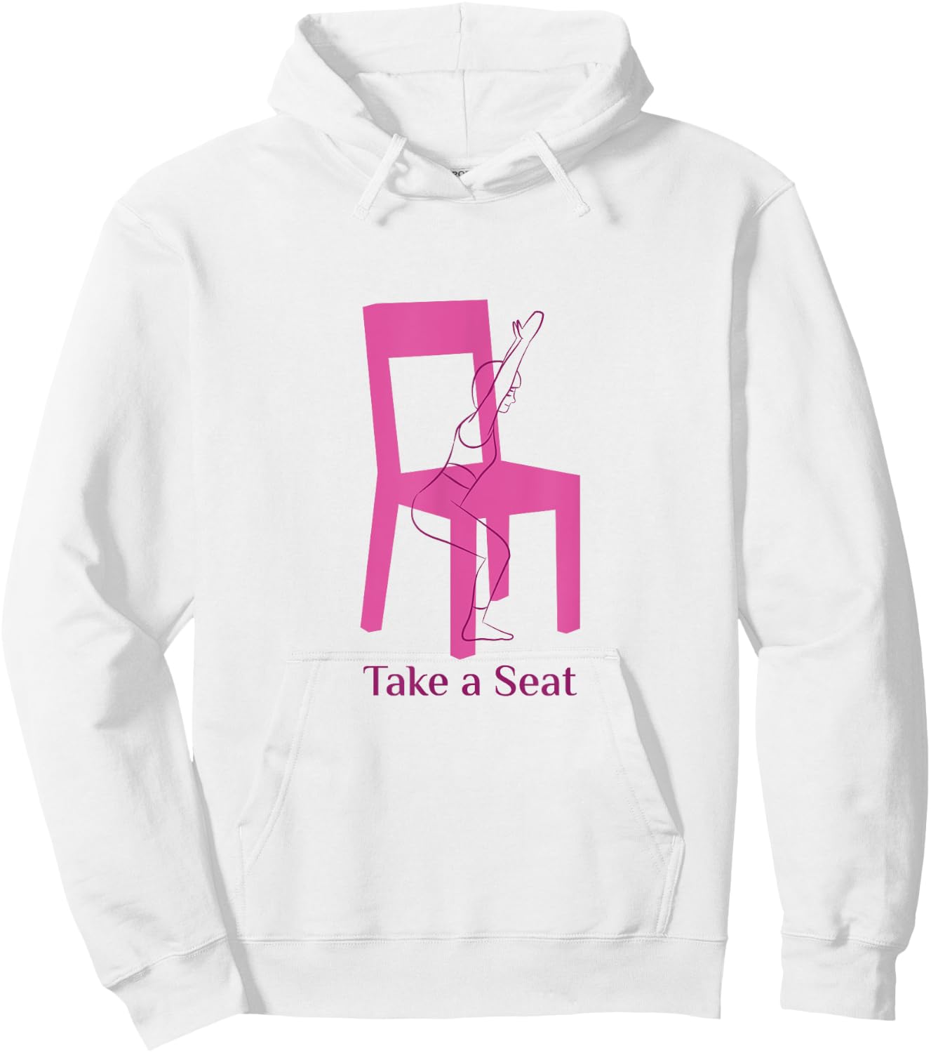 Asana Yoga Poses Chair Pose Utkatasana Funny Women Yogini Hoodie - Hoodie | White