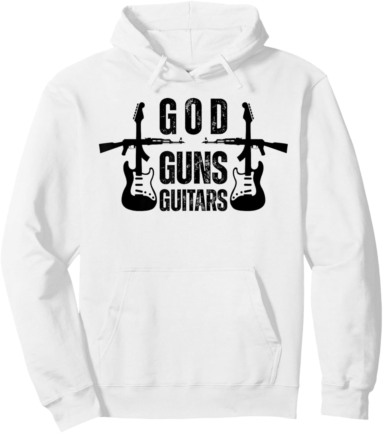 God Guns Guitar Funny Christian Guitar Lover Hoodie - Hoodie | White