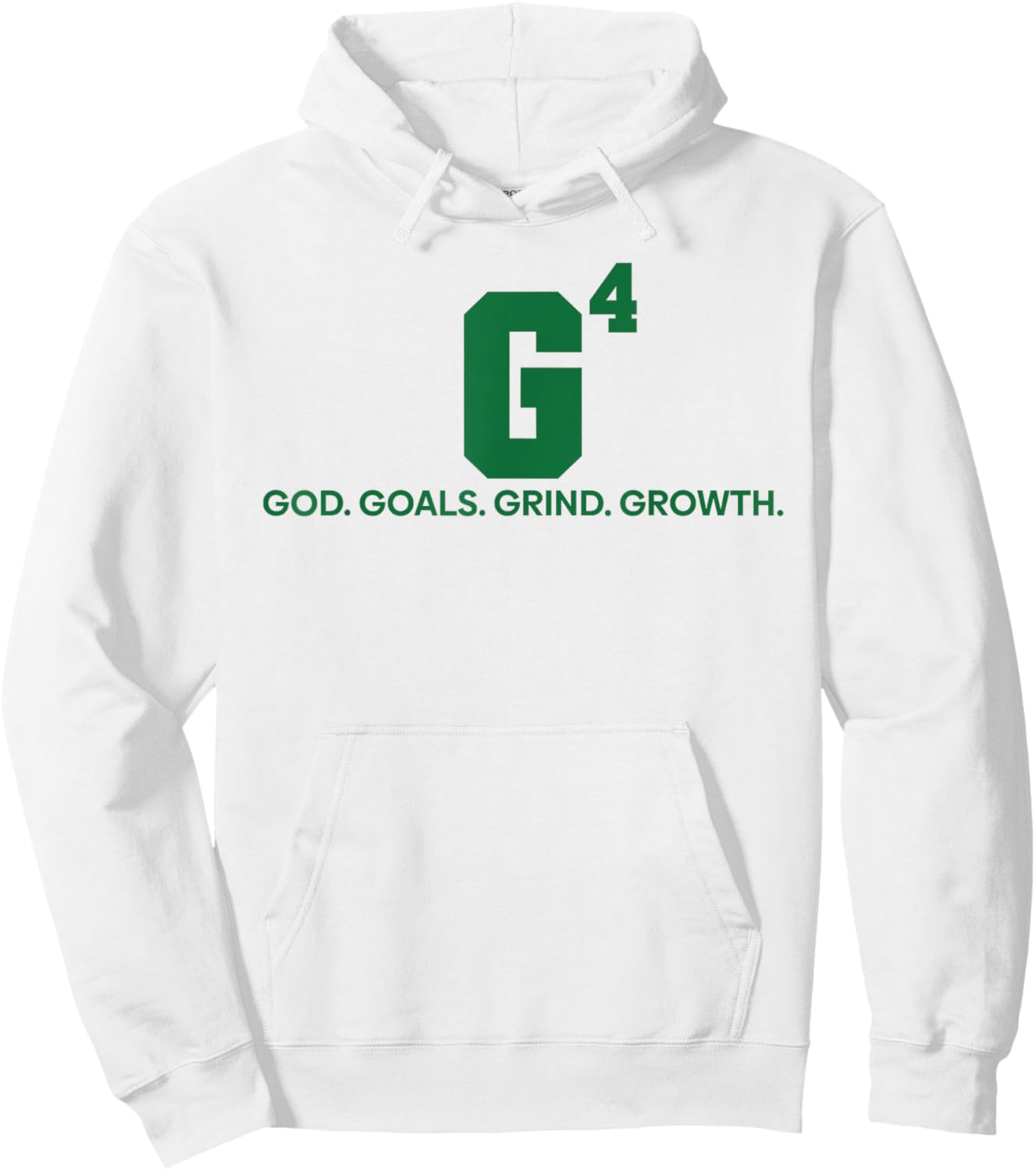 G4 God Goals Grind Growth Funny Christian Hoodie - Hoodie | White