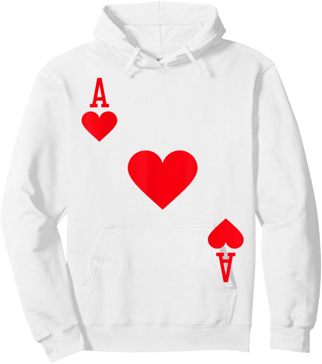 ACE OF HEARTS Costume Halloween Deck Of Cards Hoodie - Hoodie | White