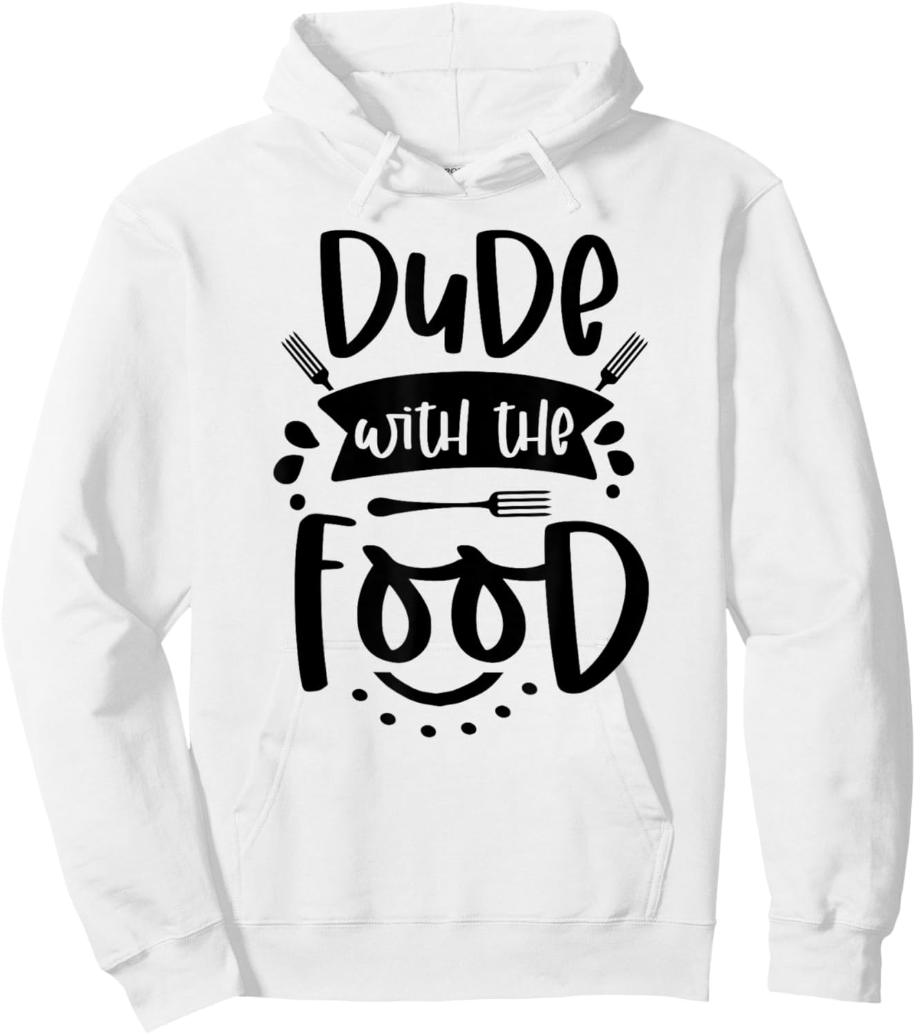 Dude with Food Graphic Top Hoodie - Hoodie | White