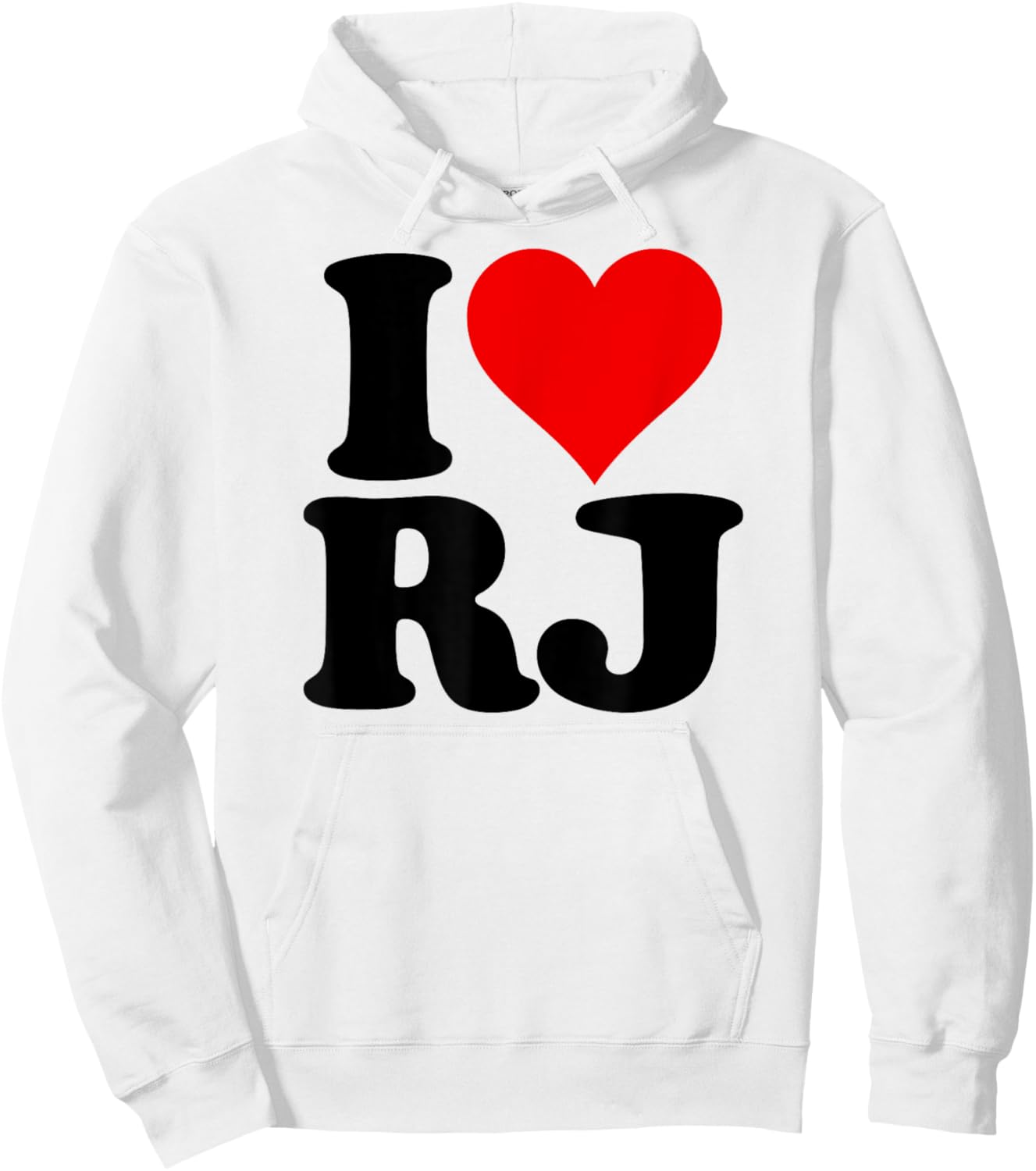 I Love Heart Rj R.j. R J Initials Monogram Name Hoodie - Hoodie | White