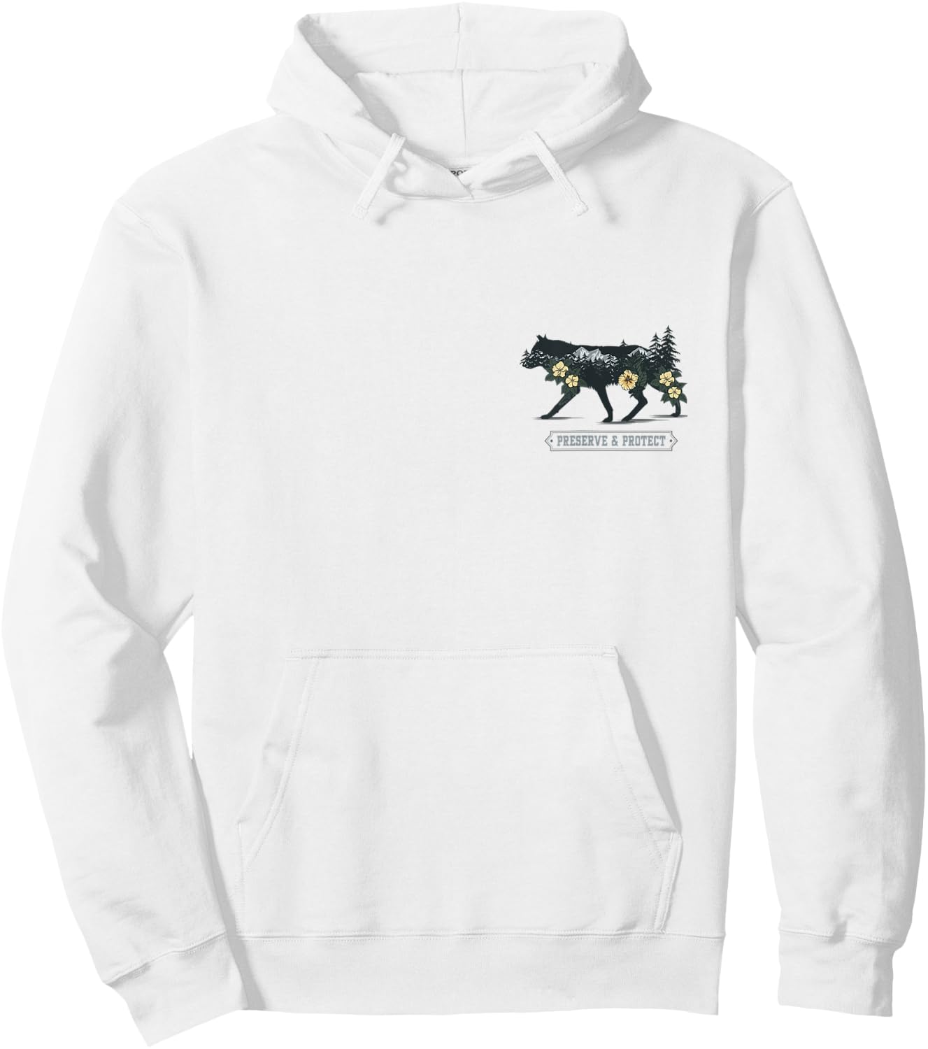 Classic National Park Adventure - Wolf - Preserve & Protect Hoodie - Hoodie | White
