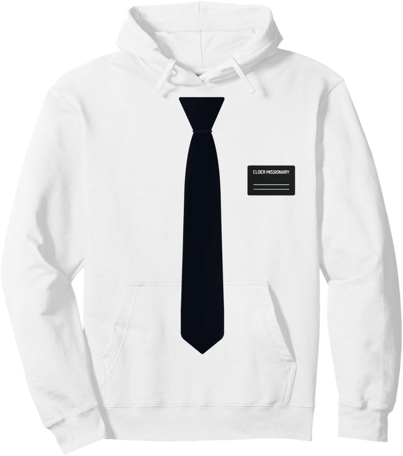 Funny Mormon Missionary Costume LDS Elder Tie Hoodie - Hoodie | White