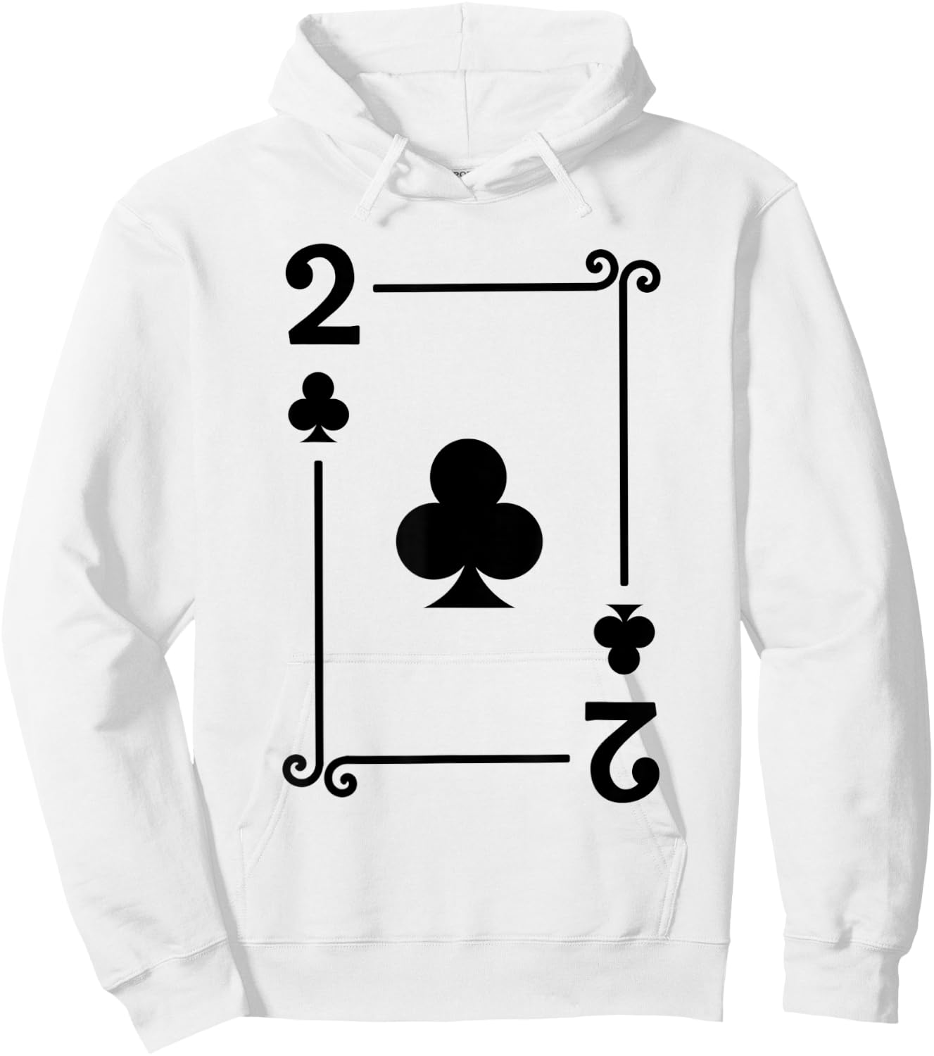 Playing Cards Costume - 2 Clubs Card - Two Card Hoodie - Hoodie | White