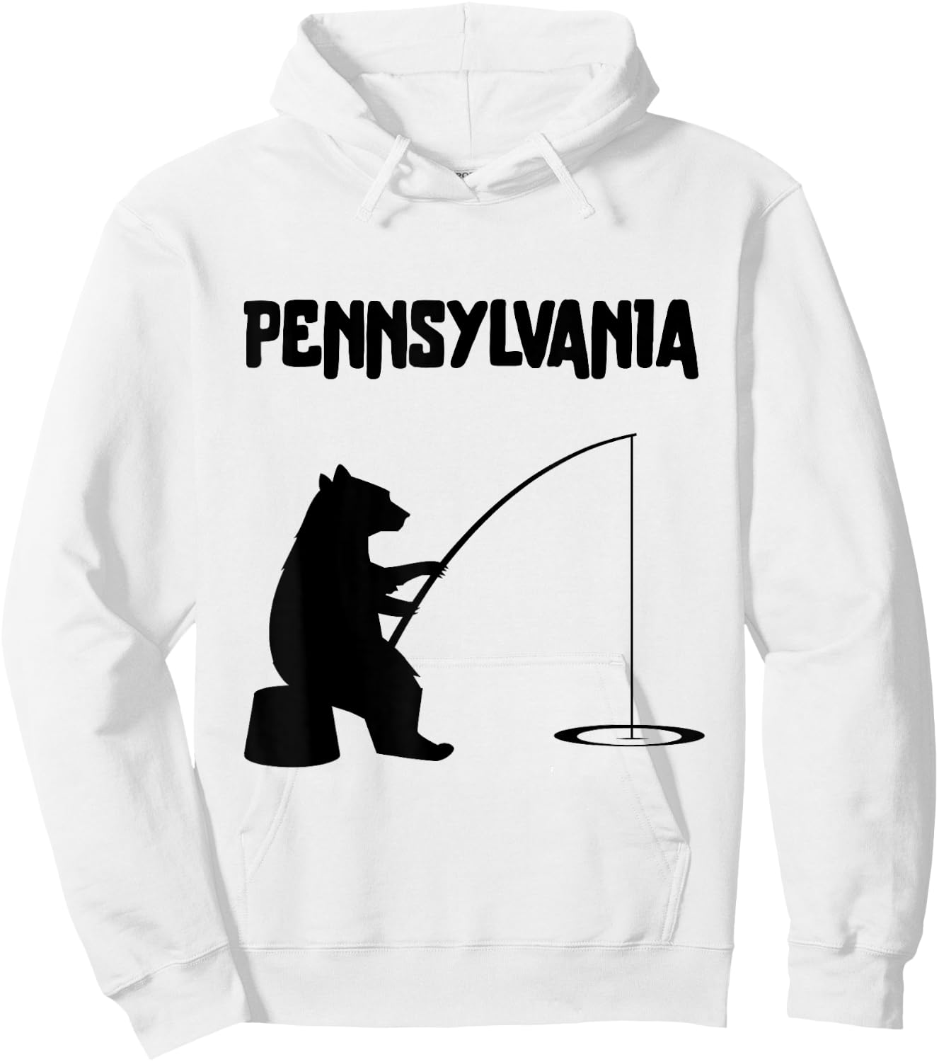 Pennsylvania Shirt | PA Bear Fishing Hoodie - Hoodie | White