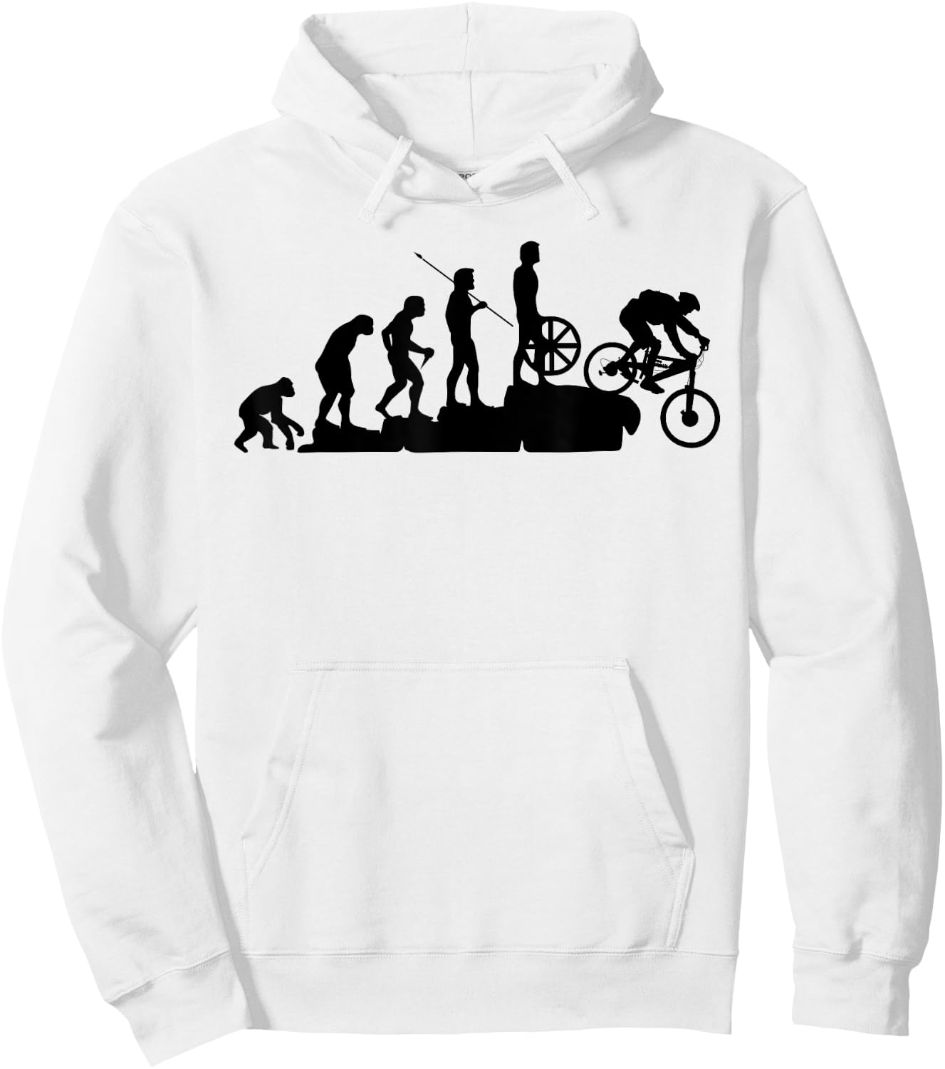 MTB mountain biker evolution downhill bike rider gift Hoodie - Hoodie | White