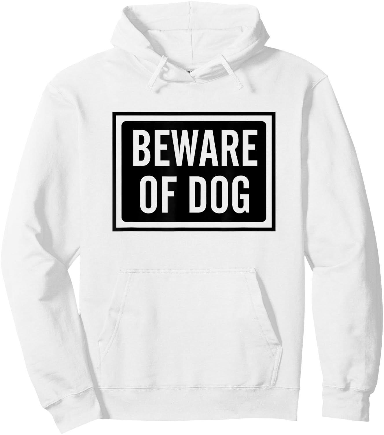 Beware of Dog sign logo Hoodie - Hoodie | White