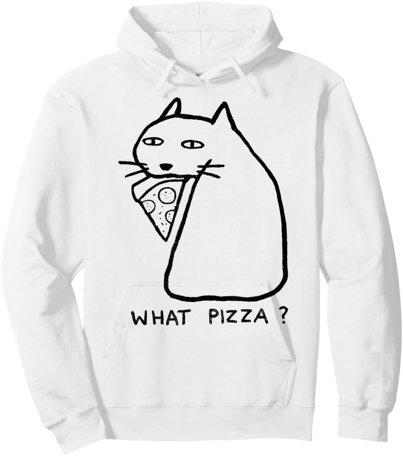 Threadless Fox Shiver What Pizza Black Cat Graphic Women Kids Hoodie - Hoodie | White