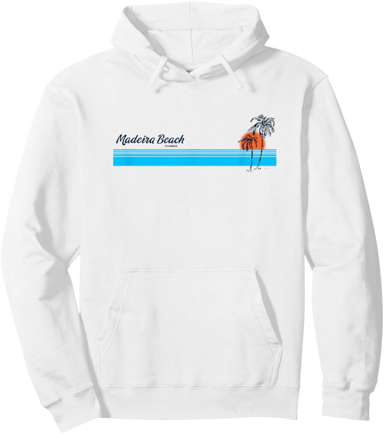 Madeira Beach FL Vintage 70s Palm Trees Design Hoodie - Hoodie | White